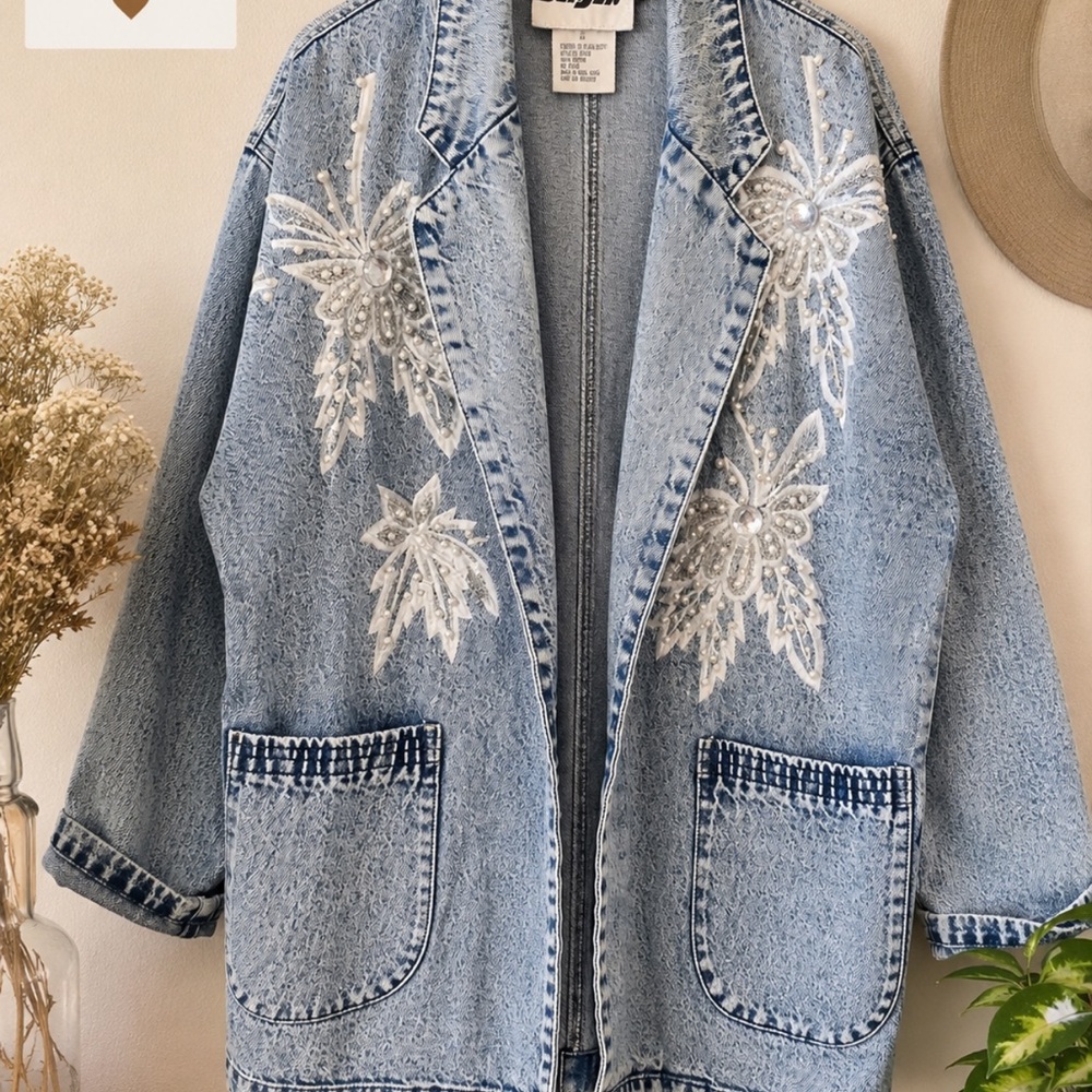 Vintage 1980s acid wash Jean jacket